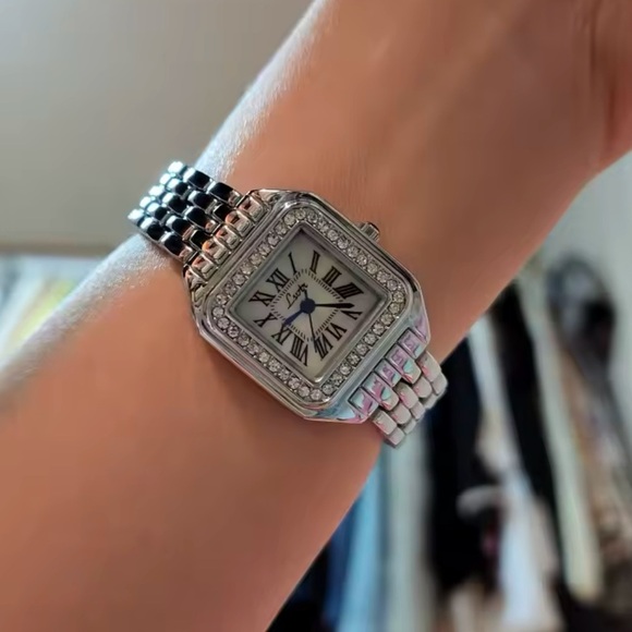 Panthere Classic Crystal Stainless Steel Watch with Diamond Accents - Picture 9 of 13